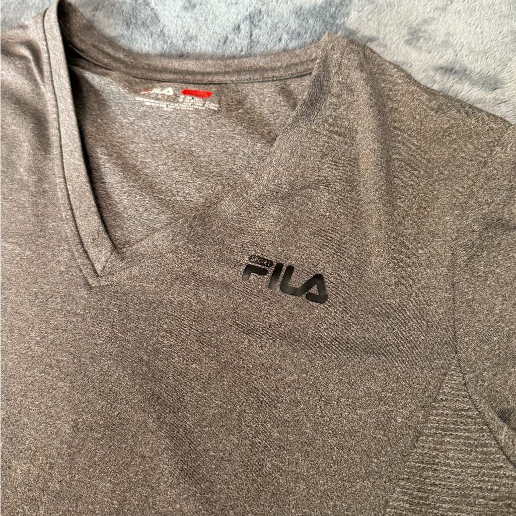 Fila Charcoal V-Neck Sports Tee